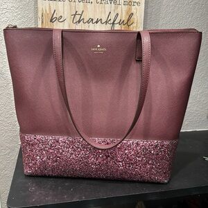 Kate Spade Burgundy Glitter Tote Bag ♠️